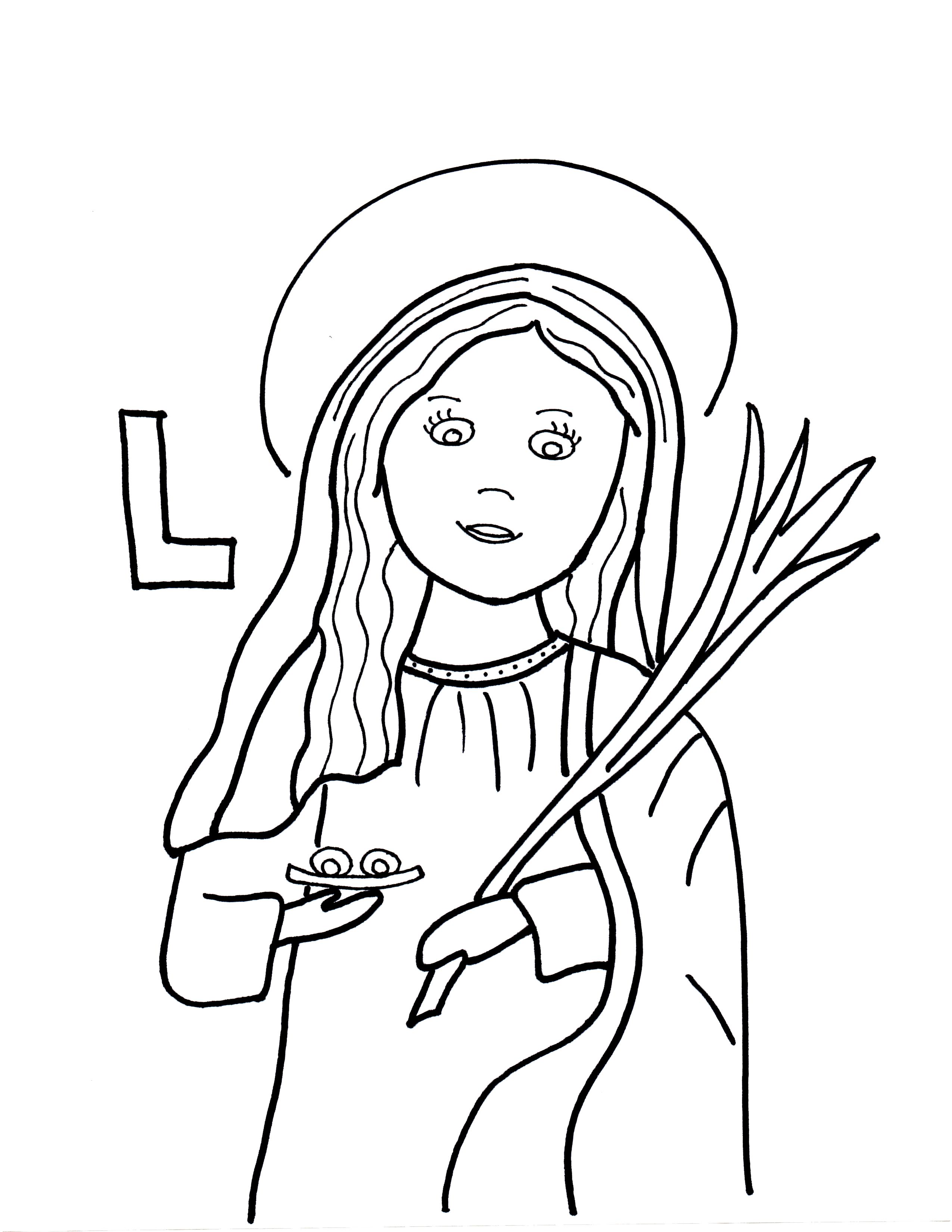 L is for St. Lucy | Saints to Color