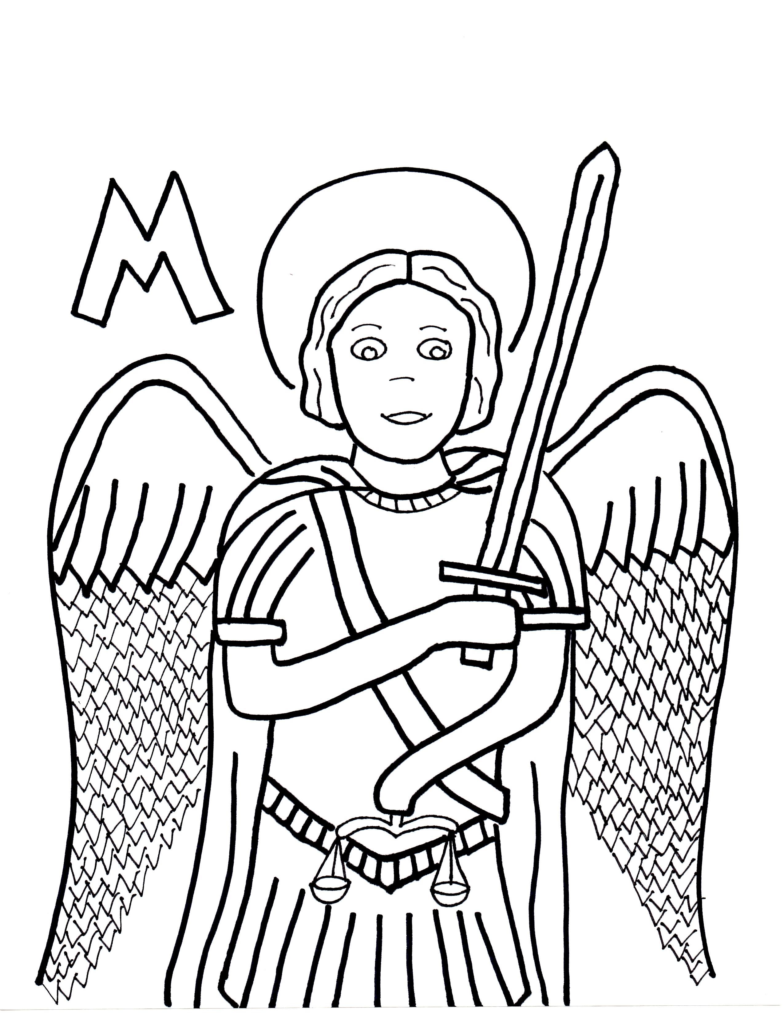 saint michael the archangel coloring pages - photo #18